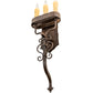 Meyda Lighting Ahriman 10" 3-Light Classic Rust Wall Sconce With Amber Faux Candlelight