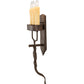 Meyda Lighting Ahriman 10" 3-Light Classic Rust Wall Sconce With Amber Faux Candlelight