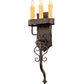 Meyda Lighting Ahriman 10" 3-Light Classic Rust Wall Sconce With Amber Faux Candlelight