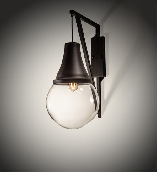 Meyda Lighting Aideen 14" Oil Rubbed Bronze Wall Sconce With Clear Shade Glass