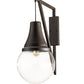 Meyda Lighting Aideen 14" Oil Rubbed Bronze Wall Sconce With Clear Shade Glass
