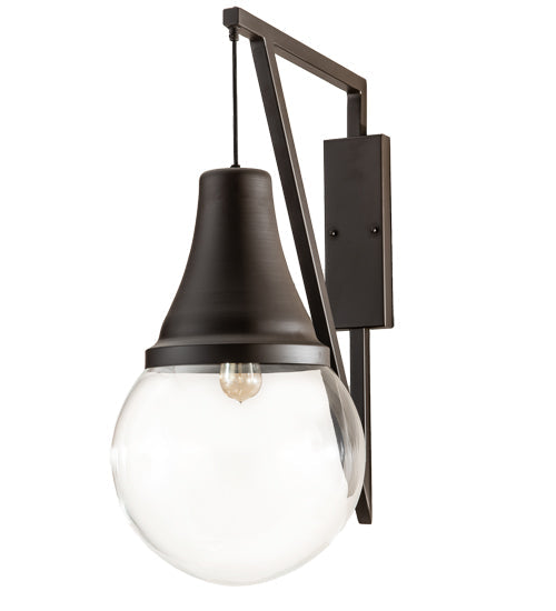 Meyda Lighting Aideen 14" Oil Rubbed Bronze Wall Sconce With Clear Shade Glass