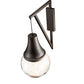 Meyda Lighting Aideen 14" Oil Rubbed Bronze Wall Sconce With Clear Shade Glass