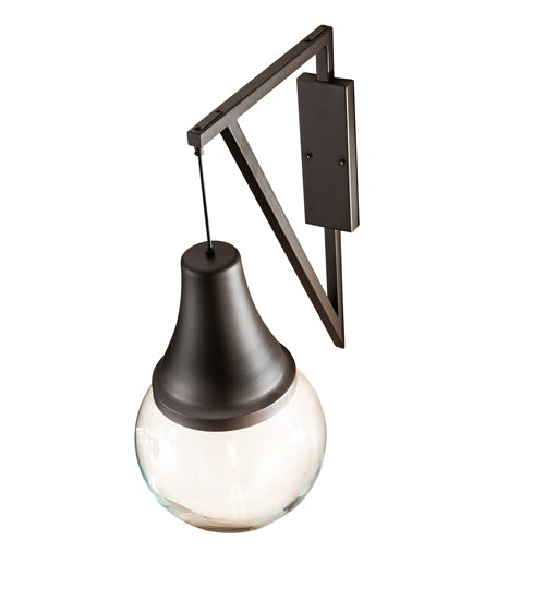 Meyda Lighting Aideen 14" Oil Rubbed Bronze Wall Sconce With Clear Shade Glass