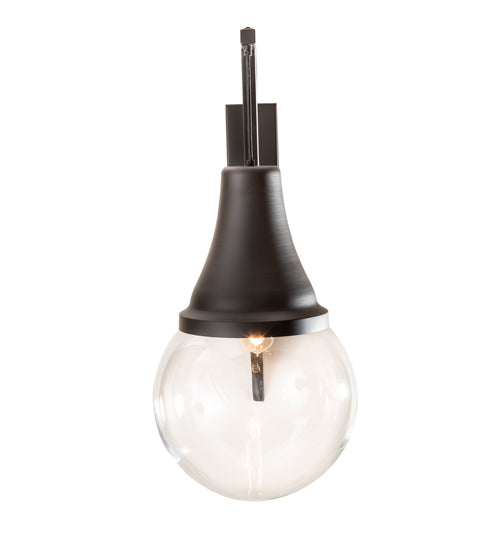 Meyda Lighting Aideen 14" Oil Rubbed Bronze Wall Sconce With Clear Shade Glass