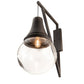 Meyda Lighting Aideen 14" Oil Rubbed Bronze Wall Sconce With Clear Shade Glass
