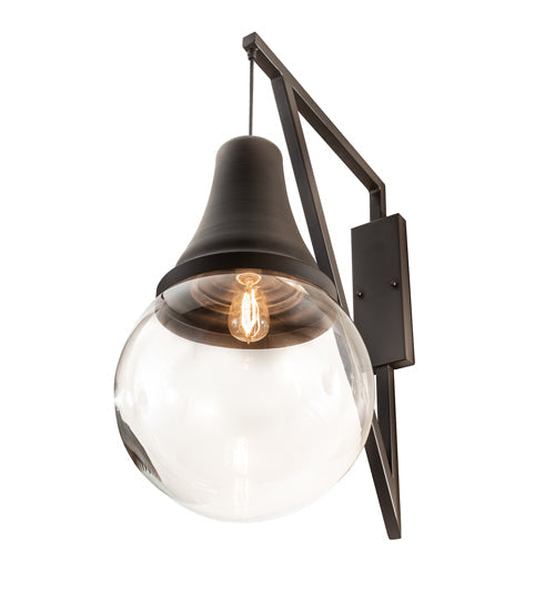 Meyda Lighting Aideen 14" Oil Rubbed Bronze Wall Sconce With Clear Shade Glass