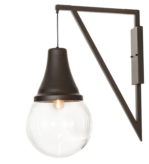 Meyda Lighting Aideen 14" Oil Rubbed Bronze Wall Sconce With Clear Shade Glass