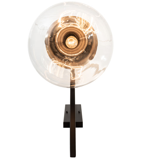 Meyda Lighting Aideen 14" Oil Rubbed Bronze Wall Sconce With Clear Shade Glass