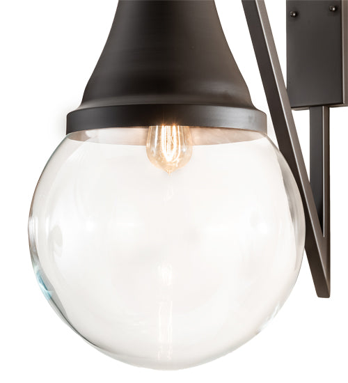 Meyda Lighting Aideen 14" Oil Rubbed Bronze Wall Sconce With Clear Shade Glass