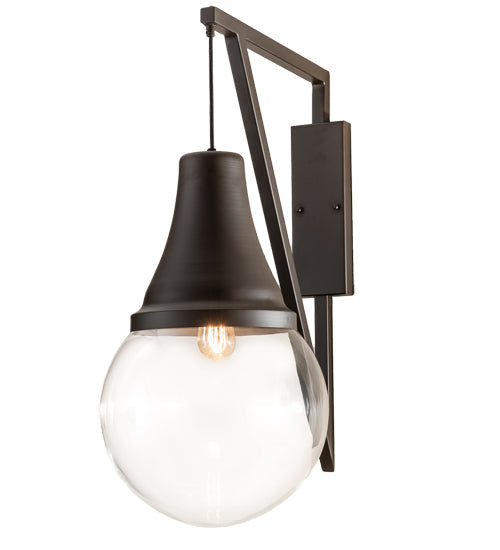 Meyda Lighting Aideen 14" Oil Rubbed Bronze Wall Sconce With Clear Shade Glass