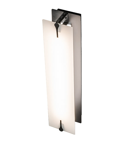 Meyda Lighting Akranes 4" Flat Black Wall Sconce With White Opal Shade Glass