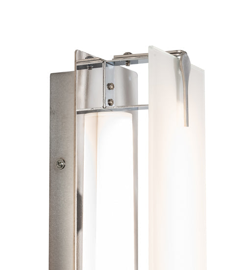 Meyda Lighting Akranes 4" LED Chrome Wall Sconce With White Opal Shade Glass