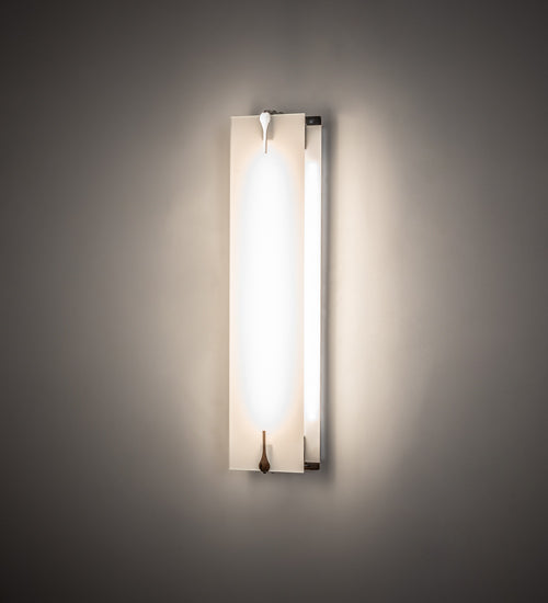 Meyda Lighting Akranes 4" LED Chrome Wall Sconce With White Opal Shade Glass