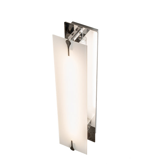 Meyda Lighting Akranes 4" LED Chrome Wall Sconce With White Opal Shade Glass