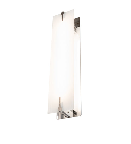 Meyda Lighting Akranes 4" LED Chrome Wall Sconce With White Opal Shade Glass