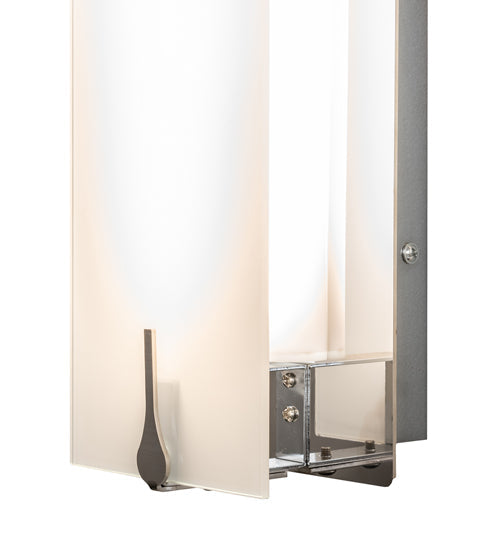 Meyda Lighting Akranes 4" LED Chrome Wall Sconce With White Opal Shade Glass