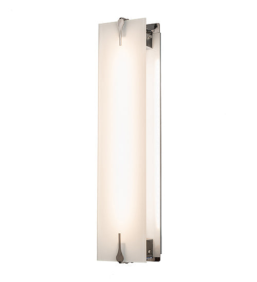 Meyda Lighting Akranes 4" LED Chrome Wall Sconce With White Opal Shade Glass