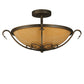 Meyda Lighting Alaine 221630 24" 3-Light Gilded Tobacco Semi-flush Mount Light With Amber Quartz Idalight Shade