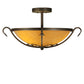 Meyda Lighting Alaine 221630 24" 3-Light Gilded Tobacco Semi-flush Mount Light With Amber Quartz Idalight Shade