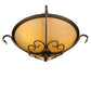 Meyda Lighting Alaine 221630 24" 3-Light Gilded Tobacco Semi-flush Mount Light With Amber Quartz Idalight Shade