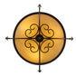Meyda Lighting Alaine 221630 24" 3-Light Gilded Tobacco Semi-flush Mount Light With Amber Quartz Idalight Shade