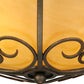 Meyda Lighting Alaine 221630 24" 3-Light Gilded Tobacco Semi-flush Mount Light With Amber Quartz Idalight Shade