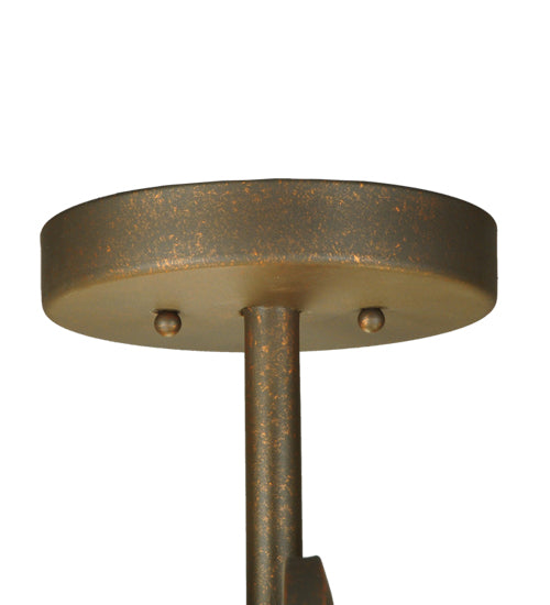 Meyda Lighting Alaine 221630 24" 3-Light Gilded Tobacco Semi-flush Mount Light With Amber Quartz Idalight Shade