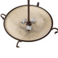 Meyda Lighting Alaine 24" 3-Light Cafe Noir Semi-flush Mount Light With Beige Sahara Taupe Idalight Shade Glass