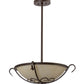 Meyda Lighting Alaine 24" 3-Light Cafe Noir Semi-flush Mount Light With Beige Sahara Taupe Idalight Shade Glass