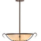 Meyda Lighting Alaine 24" 3-Light Cafe Noir Semi-flush Mount Light With Beige Sahara Taupe Idalight Shade Glass