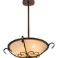 Meyda Lighting Alaine 24" 3-Light Cafe Noir Semi-flush Mount Light With Beige Sahara Taupe Idalight Shade Glass