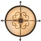 Meyda Lighting Alaine 24" 3-Light Cafe Noir Semi-flush Mount Light With Beige Sahara Taupe Idalight Shade Glass
