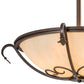 Meyda Lighting Alaine 24" 3-Light Cafe Noir Semi-flush Mount Light With Beige Sahara Taupe Idalight Shade Glass