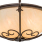 Meyda Lighting Alaine 24" 3-Light Cafe Noir Semi-flush Mount Light With Beige Sahara Taupe Idalight Shade Glass