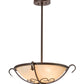 Meyda Lighting Alaine 24" 3-Light Cafe Noir Semi-flush Mount Light With Beige Sahara Taupe Idalight Shade Glass
