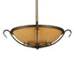 Meyda Lighting Alaine 24" 3-Light Gilded Tobacco Semi-flush Mount Light With Amber Quartz Idalight Shade
