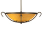 Meyda Lighting Alaine 24" 3-Light Gilded Tobacco Semi-flush Mount Light With Amber Quartz Idalight Shade