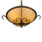 Meyda Lighting Alaine 24" 3-Light Gilded Tobacco Semi-flush Mount Light With Amber Quartz Idalight Shade