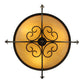 Meyda Lighting Alaine 24" 3-Light Gilded Tobacco Semi-flush Mount Light With Amber Quartz Idalight Shade