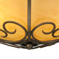 Meyda Lighting Alaine 24" 3-Light Gilded Tobacco Semi-flush Mount Light With Amber Quartz Idalight Shade