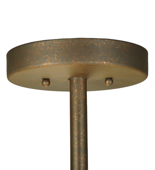 Meyda Lighting Alaine 24" 3-Light Gilded Tobacco Semi-flush Mount Light With Amber Quartz Idalight Shade