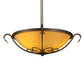 Meyda Lighting Alaine 24" 3-Light Gilded Tobacco Semi-flush Mount Light With Amber Quartz Idalight Shade