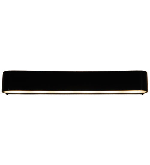 Meyda Lighting Alappuza 30" 6-Light Mirror Black Wall Sconce With Frosted Clear Shade Glass