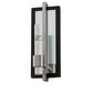 Meyda Lighting Alberta 4" Blackened Pewter & Mirror Wall Sconce With White Textrene Shade