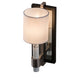 Meyda Lighting Alberta 4" Blackened Pewter & Mirror Wall Sconce With White Textrene Shade