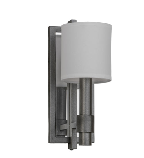 Meyda Lighting Alberta 4" Blackened Pewter Wall Sconce With White Paper And Crystal Idalight Shade
