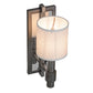 Meyda Lighting Alberta 4" Blackened Pewter Wall Sconce With White Paper And Crystal Idalight Shade