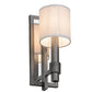 Meyda Lighting Alberta 4" Blackened Pewter Wall Sconce With White Paper And Crystal Idalight Shade