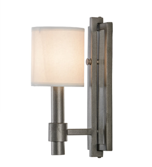 Meyda Lighting Alberta 4" Blackened Pewter Wall Sconce With White Paper And Crystal Idalight Shade